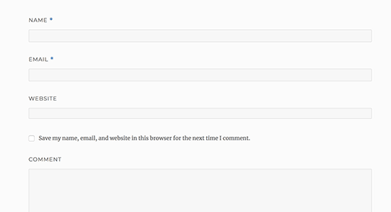 متن فیلد نظرات را به سمت پایین حرکت دهید